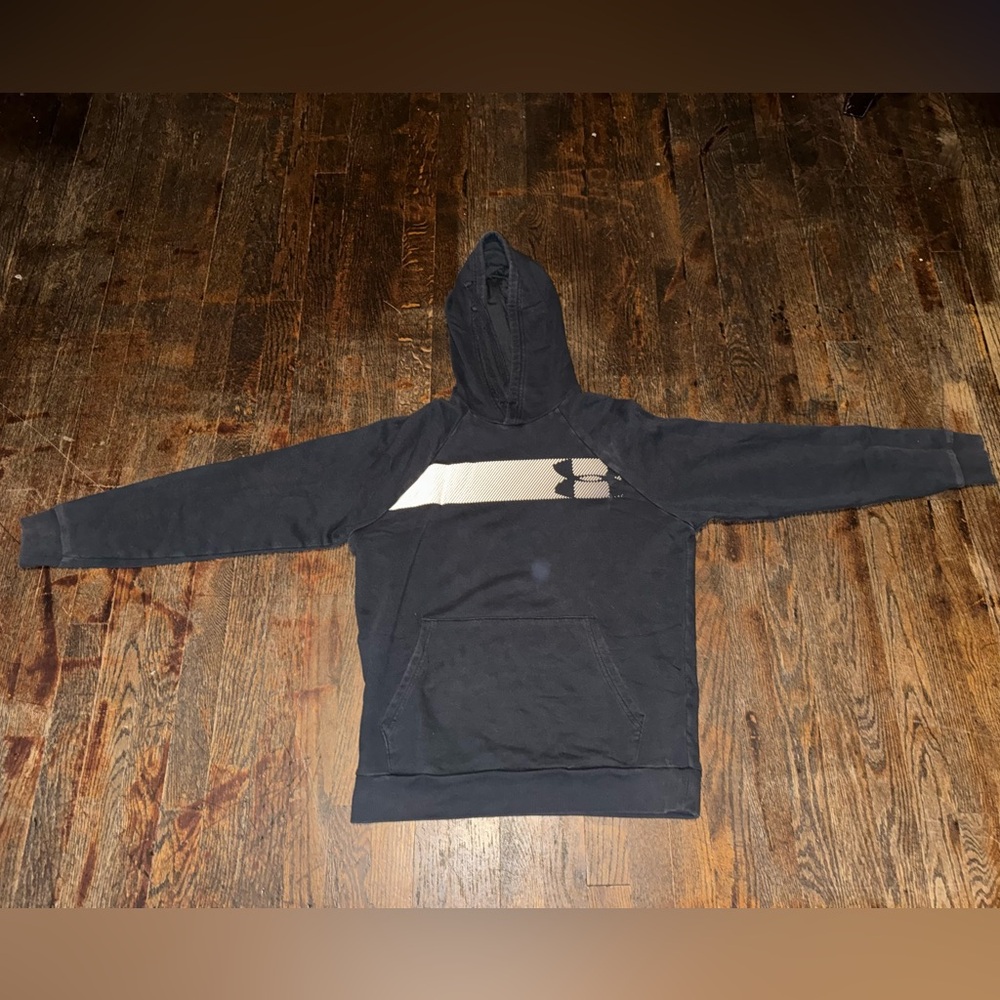 Under Armour Black and Gray Men's Hoodie. Used. Size M